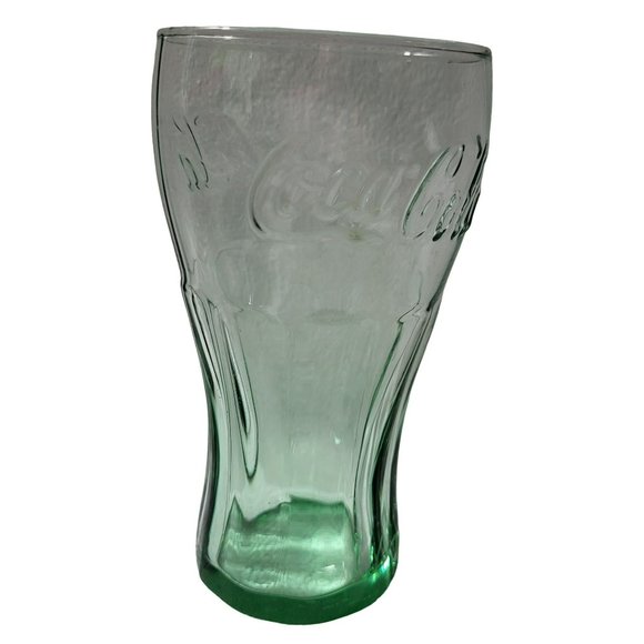 Coca Cola Vintage Green Tint Glass Collectible Drink Glass Cup - Picture 2 of 5